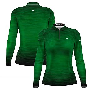 Camisa Feminina Agro Brk Mescla Verde Escuro com Proteção Solar UV50+