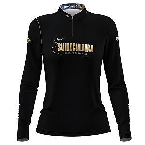 Camisa Feminina Agro Brk Suinocultura V2 com Proteção Solar UV50+