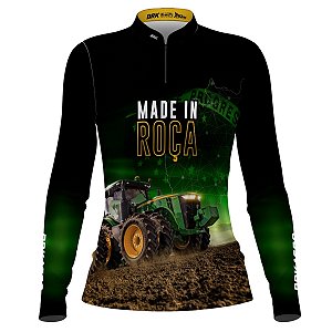 Camisa Feminina Agro Brk Made in Roça com Proteção Solar UV50+