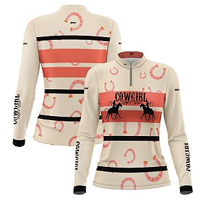Camisa Feminina Agro Brk Cowgirl Ferradura com Proteção Solar UV50+