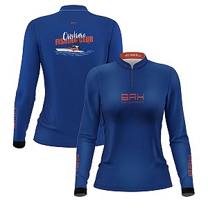 Camisa de Pesca Feminina Brk Fishing Club Vermelho com Proteção Solar UV50+