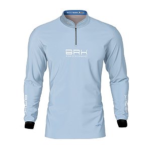 Camisa de Pesca Brk Cavala Mapa Náutico Azul Claro com Proteção Solar UV50+