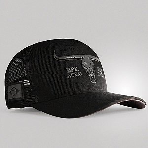 Boné Trucker Brk Agro Preto Símbolo Longhorn