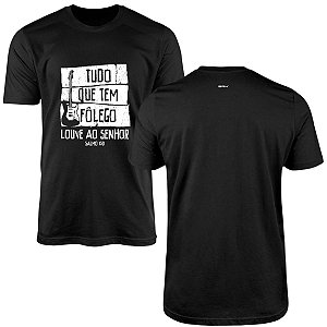Camiseta Religiosa Brk Tudo Que Tem Fôlego com Algodão Premium