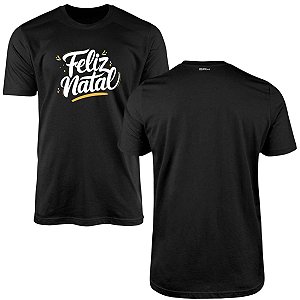 Camisa Natal Brk Feliz Natal Efeito Escrita Tinta com Algodão Premium