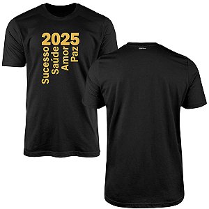 Camisa Ano Novo Brk Sucesso Saúde Amor Paz com Algodão Premium