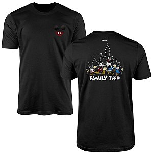 Camiseta Disney Brk Family Trip Mickey Minnie com Algodão Premium