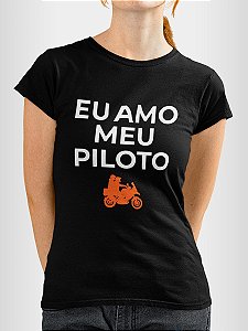 Camiseta Motociclismo Brk Amo Meu Piloto com Algodão Premium
