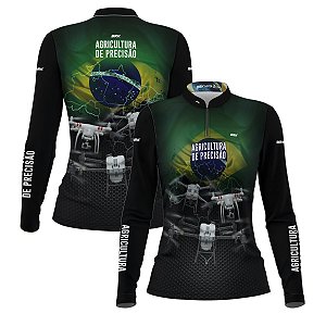 Camisa Agro Feminina Brk Drones T40 e Phantom T10 com Proteção Solar UV50+