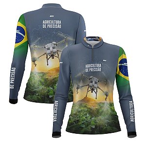 Camisa Agro Feminina Brk Drone T10 com Proteção Solar UV50+