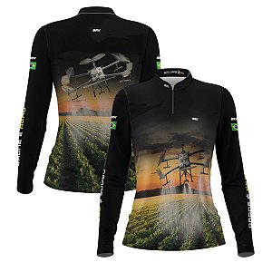 Camisa Agro Feminina Brk Pulverização Soja com Proteção Solar UV50+