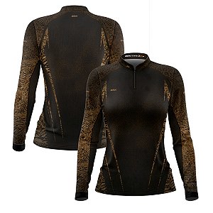 Camisa Agro Feminina Brk Camuflada Animal Print com Proteção Solar UV50+