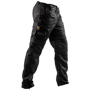 Calça Tática Country Brk Camuflado Preto UV35+ (Vira Bermuda)