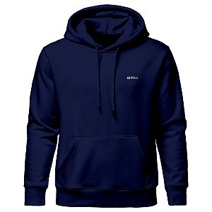 Moletom com Capuz Unissex Brk Minimal Azul Marinho