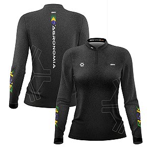Camisa Agro Feminina Brk Agronomia Cinza com Proteção Solar UV50+