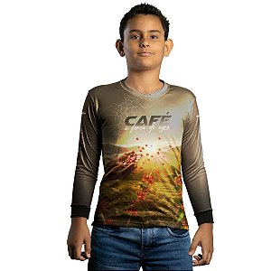 Camisa Agro Infantil Brk Café A Força do Agro com Proteção Solar UV50+
