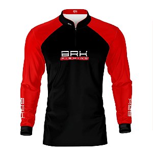 Camisa de Pesca Brk Isca Lures Vermelha com Proteção UV50+