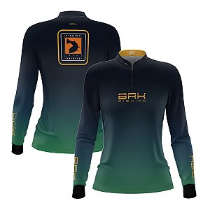 Camisa de Pesca Feminina Brk Degradê Peixe Dourado com Proteção UV50+