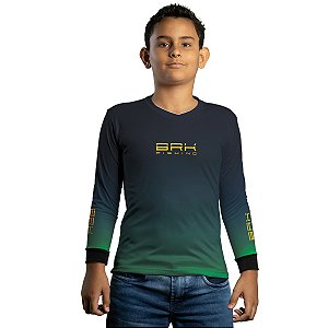 Camisa de Pesca Infantil Brk Degradê Peixe Dourado com Proteção UV50+
