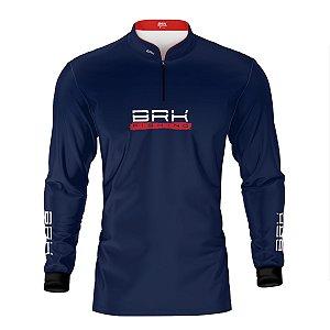 Camisa de Pesca Brk Azul Isca Artificial com Proteção UV50+