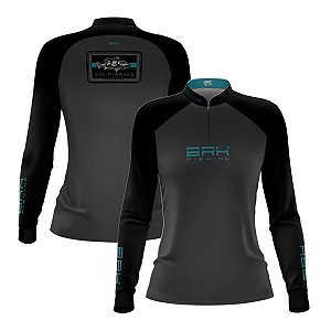 Camisa de Pesca Feminina Brk Cinza Tucunaré com Proteção UV50+