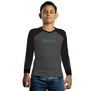 Camisa de Pesca Infantil Brk Cinza Tucunaré com Proteção UV50+