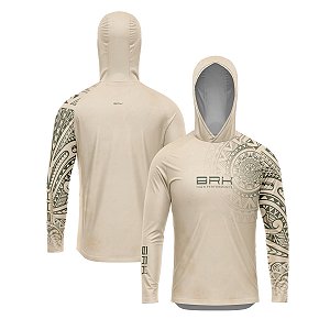 Camisa com Capuz Brk Maori Bege com Proteção Solar UV50+