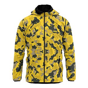 Jaqueta Corta Vento Impermeável Brk Camuflado Amarelo com UV50+