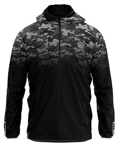 Jaqueta Corta Vento Brk Repelente à Água - Camuflado Preto