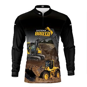 Camisa Máquina Pesada Brk Amarela Terraplanagem com Proteção UV50+