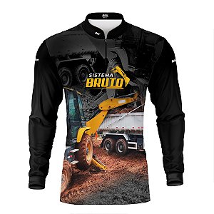 Camisa Máquina Pesada Brk Preta Terraplanagem com Proteção UV50+