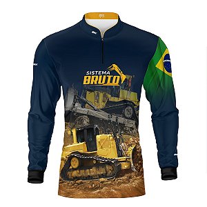 Camisa Máquina Pesada Brk Trator de Esteiras Bulldozer com Proteção UV50+