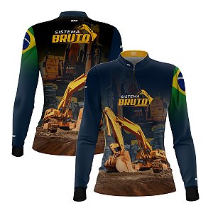 Camisa Máquina Pesada Feminina Brk Escavadeira com Proteção UV50+