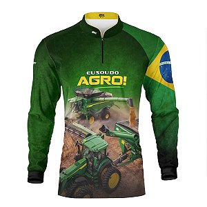 Camisa Agro Brk Eu Sou do Agro Safra Brasileira com Proteção UV50+