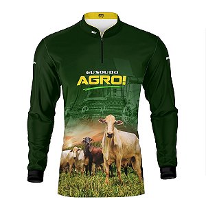 Camisa Agro Brk Eu Sou do Agro Pecuária Verde com Proteção UV50+