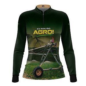 Camisa Feminina Brk Eu Sou do Agro Irrigação Verde com Proteção UV50+