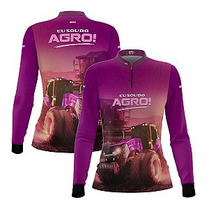 Camisa Feminina Brk Eu Sou do Agro Rosa com Proteção Solar UV50+