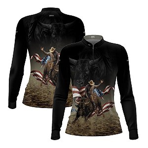 Camisa Agro Feminina Brk Texas Cowboy com Proteção UV50+