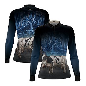 Camisa Agro Feminina Brk Gado Leiteiro com Proteção UV50+