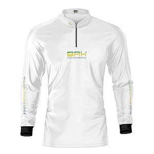 Camisa de Pesca Brk Pescador Patriota Branca Brasil com Proteção UV50
