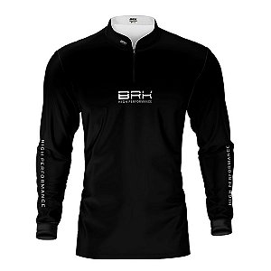 Camisa de Pesca Brk Pescador Patriota Preta e Branca com Proteção UV50