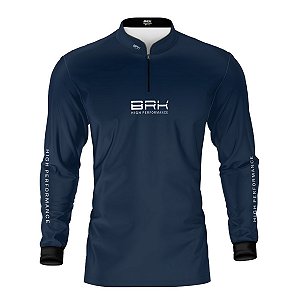 Camisa de Pesca Brk Pescador Patriota Azul e Branca com Proteção UV50