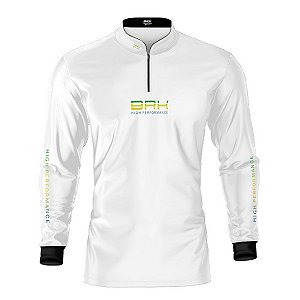 Camisa de Pesca Brk Pescador Patriota Branca Gradiente com Proteção UV50