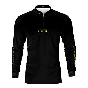 Camisa de Pesca Brk Pescador Patriota Preta Brasil com Proteção UV50