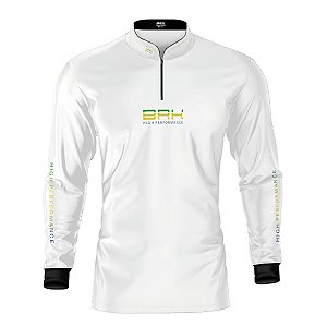 Camisa de Pesca Brk Pescador Patriota Branca Gradiente com Proteção UV50