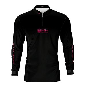 Camisa de Pesca Brk Pescador Patriota Preta Gradiente com Proteção UV50