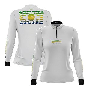 Camisa de Pesca Feminina Brk Pescador Patriota Branca Gradiente com Proteção UV50