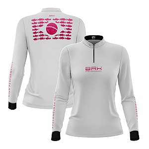 Camisa de Pesca Feminina Brk Pescadora Patriota Branca Gradiente com Proteção UV50
