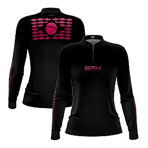 Camisa de Pesca Feminina Brk Pescador Patriota Preta Gradiente com Proteção UV50