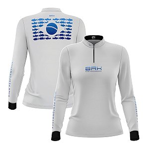 Camisa de Pesca Feminina Brk Pescador Patriota Branca Gradiente com Proteção UV50